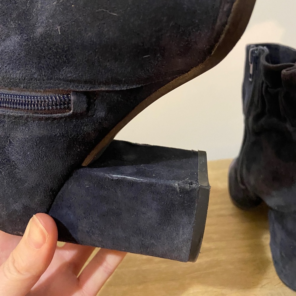 Steve Madden Blue Suede Heeled Booties - Picture 5 of 9